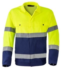 HaVeP Jack 5105 Drukknoop Blauw/Geel Maat 66