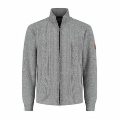 Mongo Cable Cardigan Vest Grijs L
