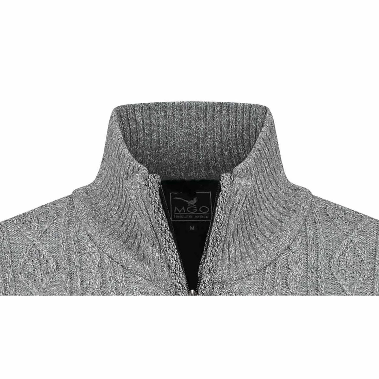 Mongo Cable Cardigan Vest Grijs L 6 Mongo Cable Cardigan Vest Grijs L - Afbeelding 4