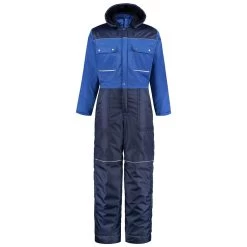 De Boer Polyester/Katoen Winteroverall Korenblauw/Marine Maat 42