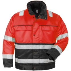 Fristads Hi-Vis Winterjack 444 PP Rood/Zwart Maat 2XL