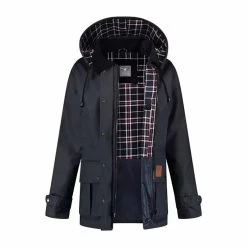 Mongo Waxjas Dames Blauw - Maat M -Winkel Voor Werkkleding mongo waxjas leeds blauw 1