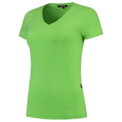 Tricorp Dames T-Shirt Casual 101008 190gr Slim Fit V-Hals Lime Maat 3XL